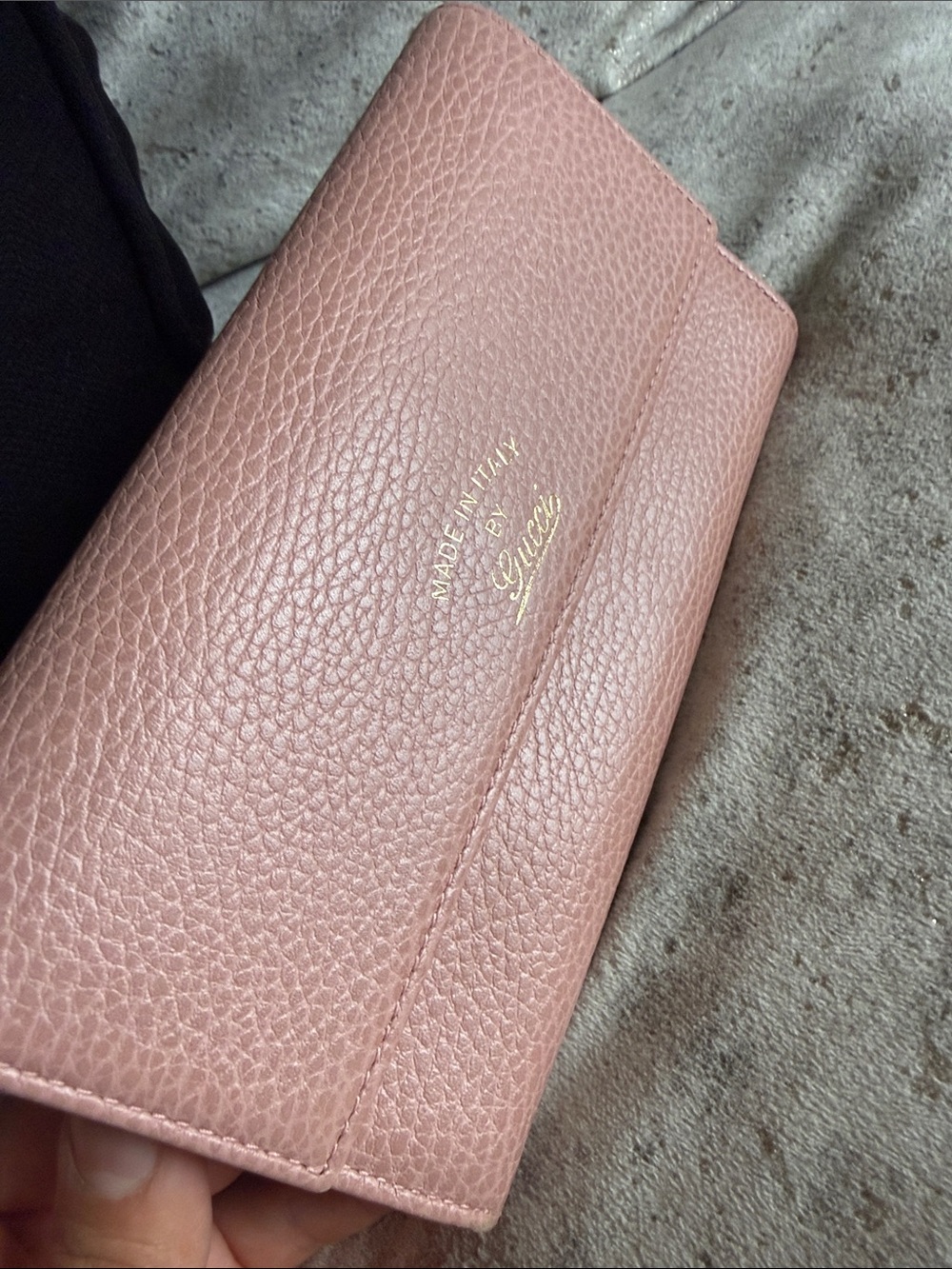 Gucci Pink Pebbled Leather Continental Wallet